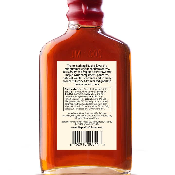 Maple Craft Foods - Wholesale Maple Syrup - Organic Strawberry Maple Craft Syrup1