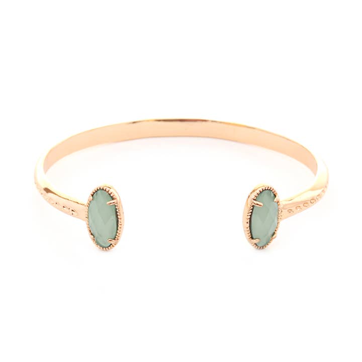 Bracelet - Aqua 2 Stone Bangle for wholesale by Flirt Jewelry
