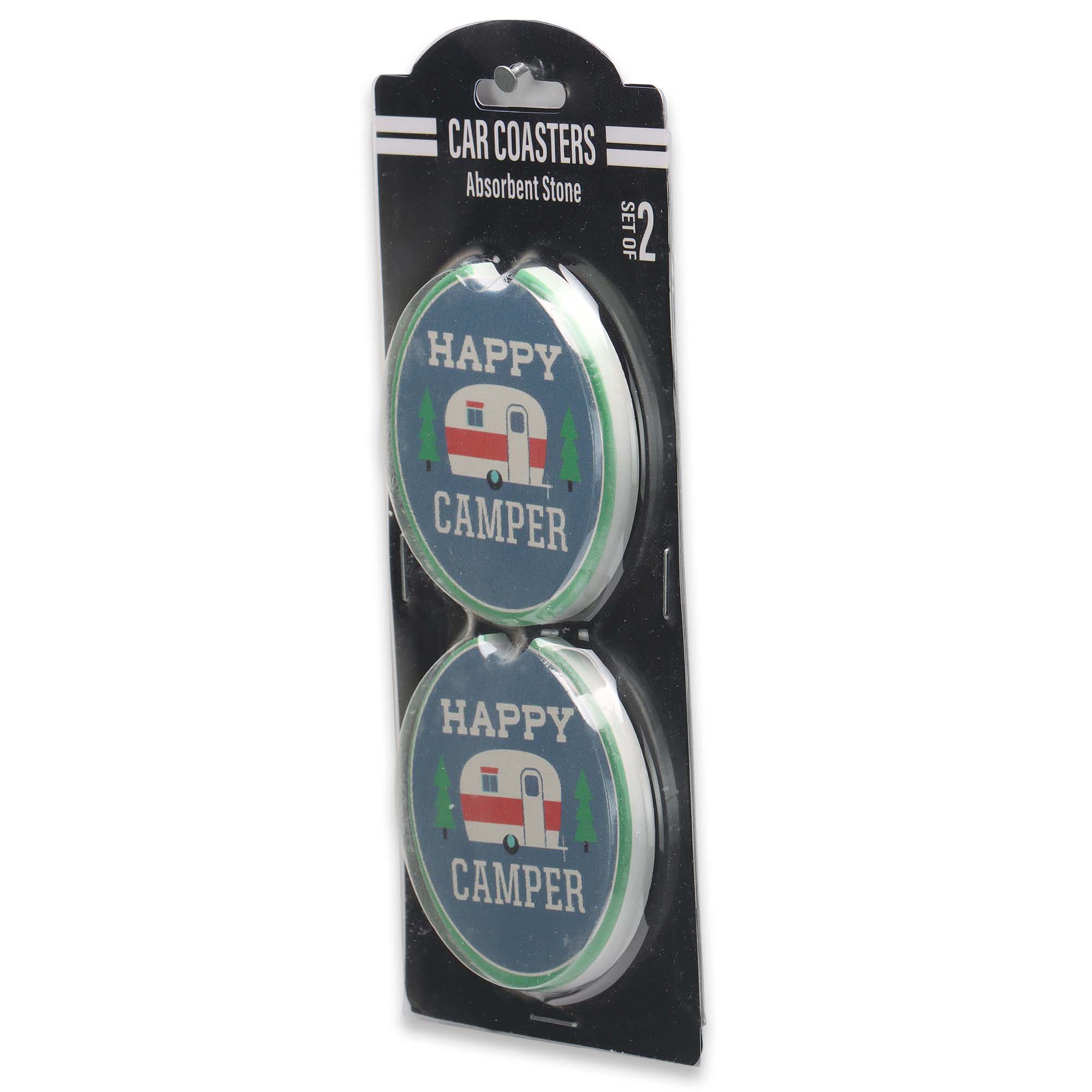 Open Road Brands, LLC - Vente Sous-verre pour voiture – unisexe - Sous-verres Happy Camper Car1