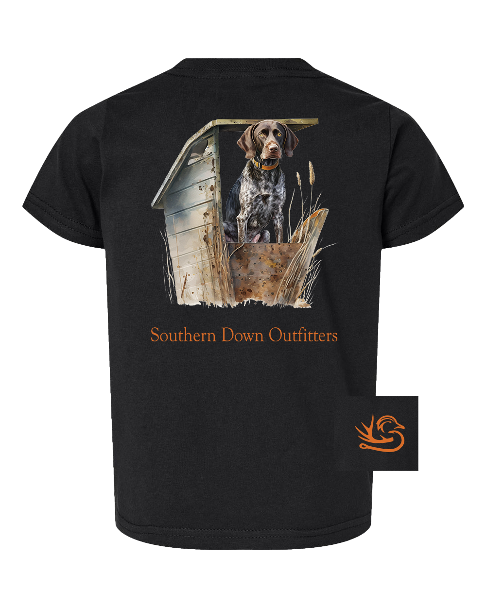 Southern Down Outfitters - Vendita all'ingrosso Maglietta serigrafata - Unisex - Maglietta per bambino con stampa Dog Blind1