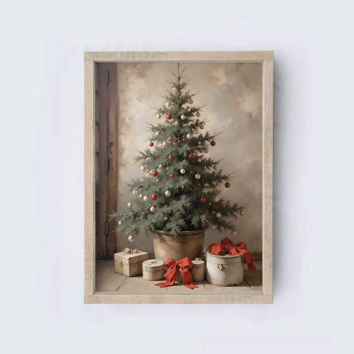 Hoekstra Decor - Wholesale Muurkunst Kerst - Vintage kerstboom wanddecoratie | Kerst wanddecoratie A2531