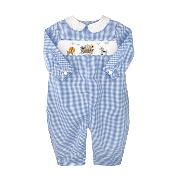 Noahs Ark heldragt med håndbroderet smocking for engroshandel hos Petit Ami & Zubels