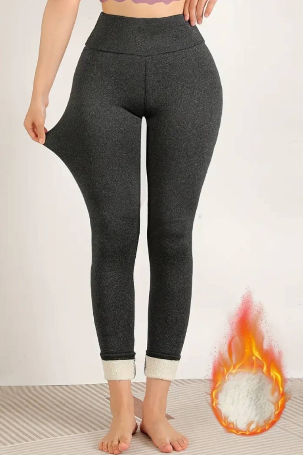 Color 5 - Wholesale Fashion Leggings - Women's - Lambskin thermal fur lined high waist winter warm leggings6