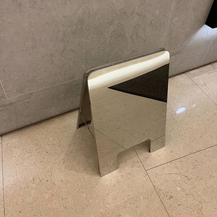 Signs and Mirrors - Wholesale Sign - #004 - Rounded Stainless Steel A-Frame Sandwich Board Sign4