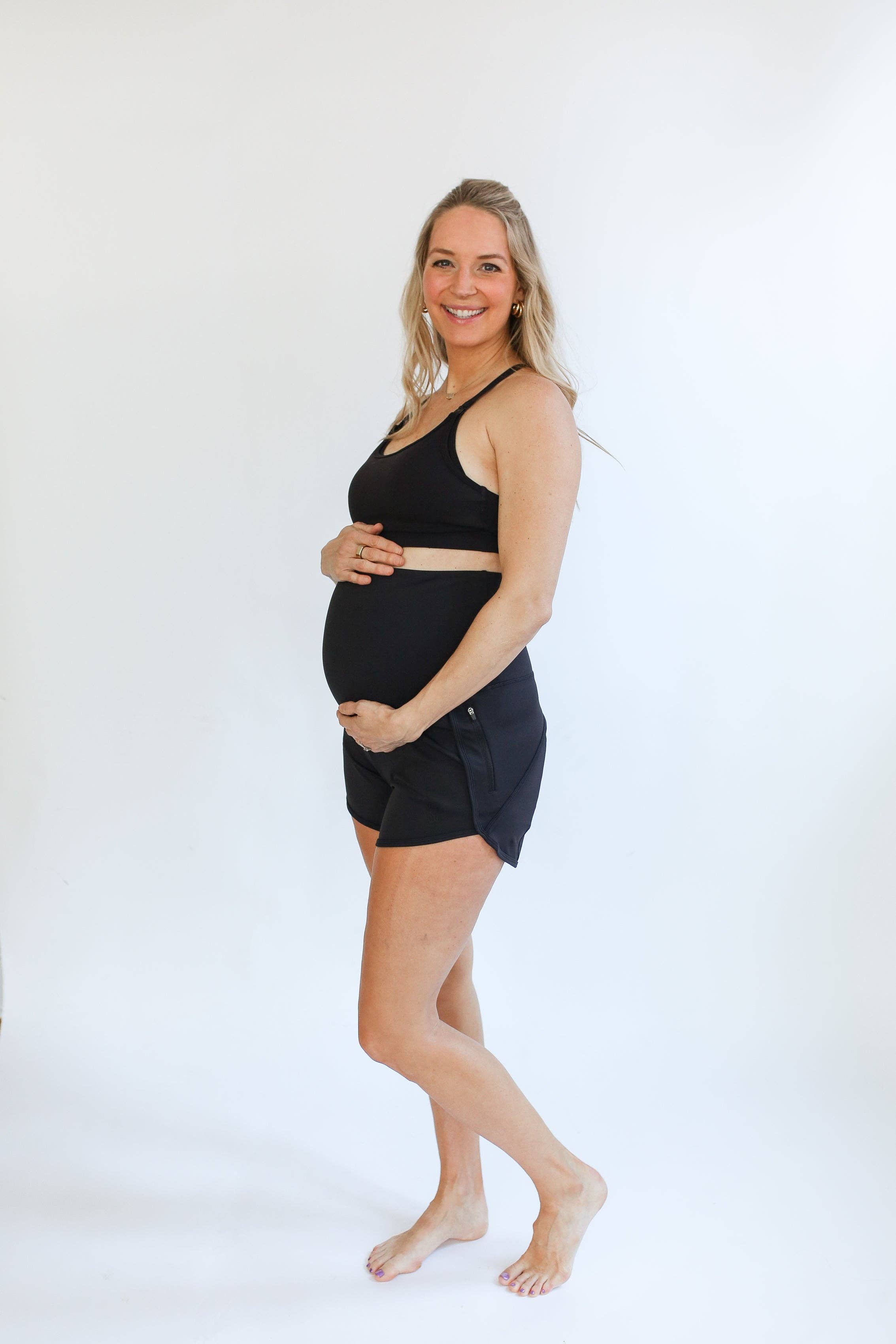Maternity Athletic Shorts - Black for wholesale on Faire4