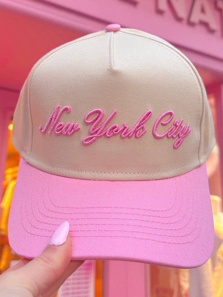 New York City Cursive Trucker Hat for wholesale by Colorful Natalie
