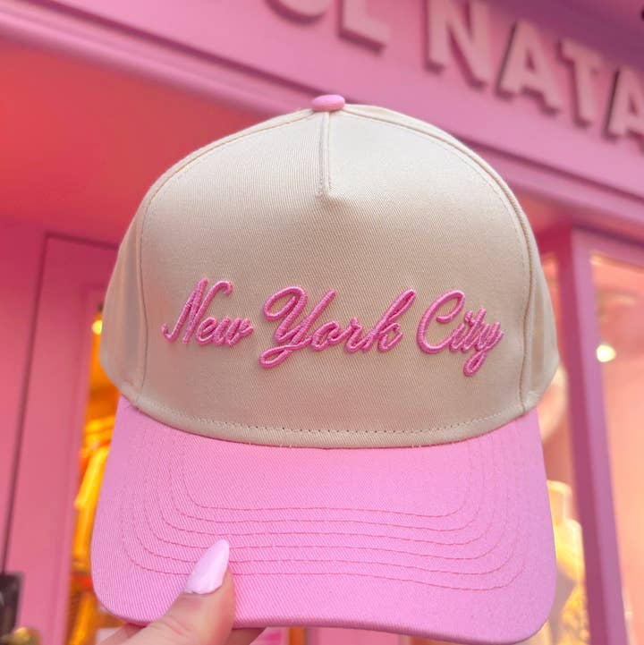 New York City Cursive Trucker Hat for wholesale by Colorful Natalie