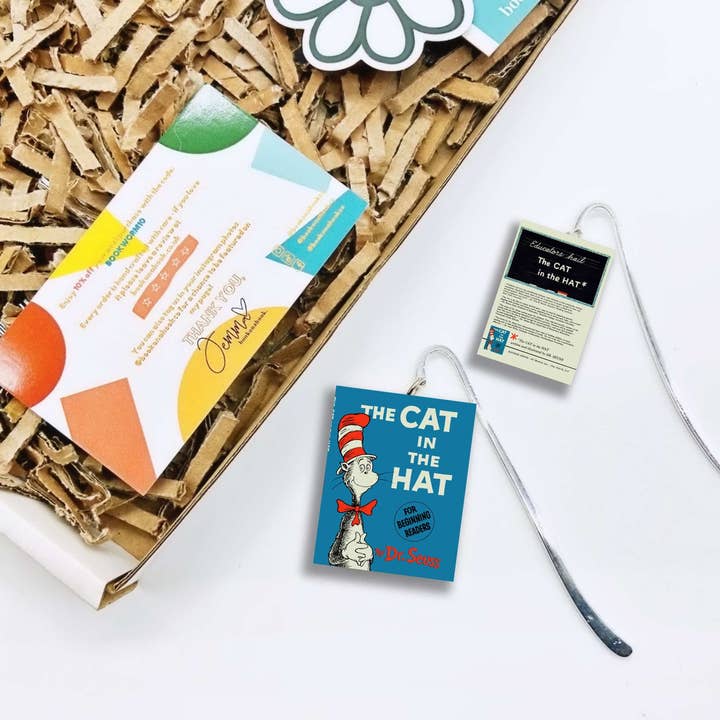 bookonahookco – Marcador por atacado – O gato no chapéu | Dr. Seuss | Livro em miniatura2