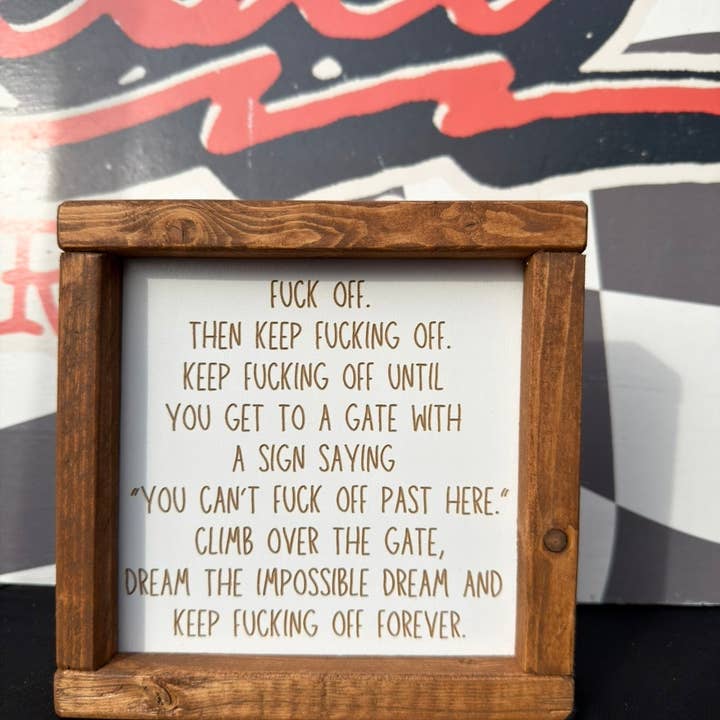 Dra åt helvete, och fortsätt dra åt helvete — inramad skylt för wholesale av Rebel Roses