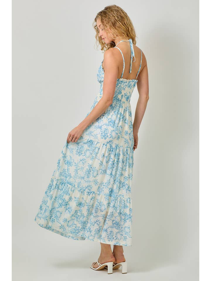 Mystree - Vendita all'ingrosso Vestito - Donna - 61048 Abito Lungo a Strati in Rete Stampata6