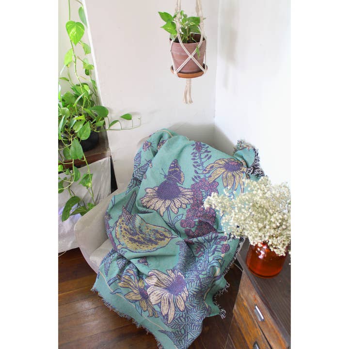 Mustard Beetle - Wholesale Throw Blanket - Woven Blanket Tapestry: Prairie7