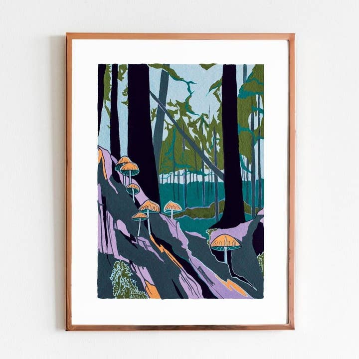 Woodland mushrooms for wholesale by Lizz Miles Art