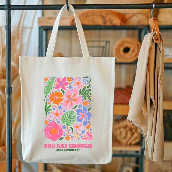 Eleven Fashion - Wholesale Tote Bag - Women's - Floral You Are Enough Tote Bag