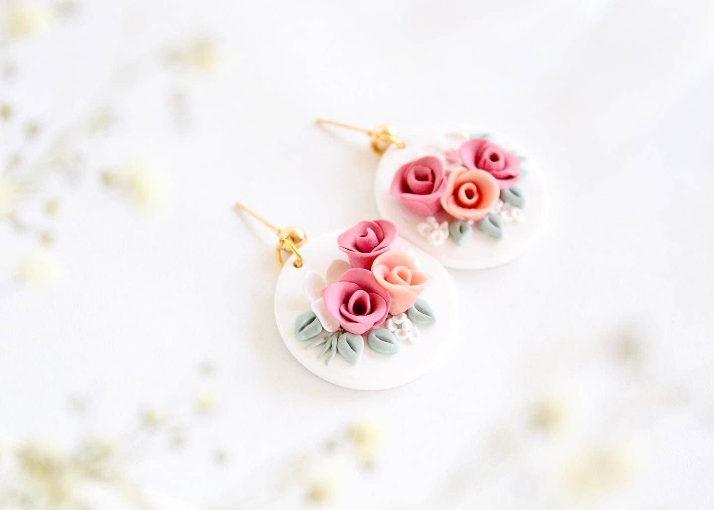 PERNAZ JEWEL - Wholesale Hangende/ronde oorbellen - boho clay oorbellen | bloem polymeerklei trouwringen