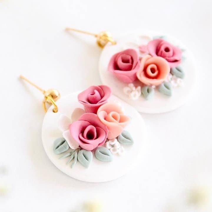 PERNAZ JEWEL - Wholesale Hangende/ronde oorbellen - boho clay oorbellen | bloem polymeerklei trouwringen0