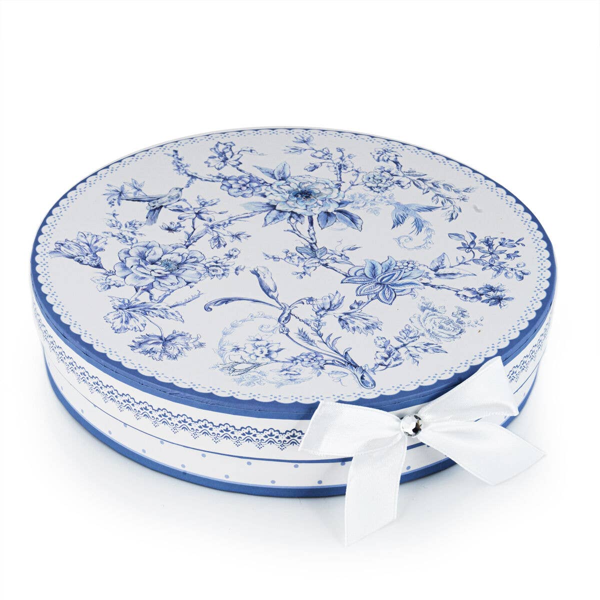 STP - Vente Assiette - Ensemble de 2 assiettes à dessert en porcelaine à fleurs bleues dans une boîte cadeau6