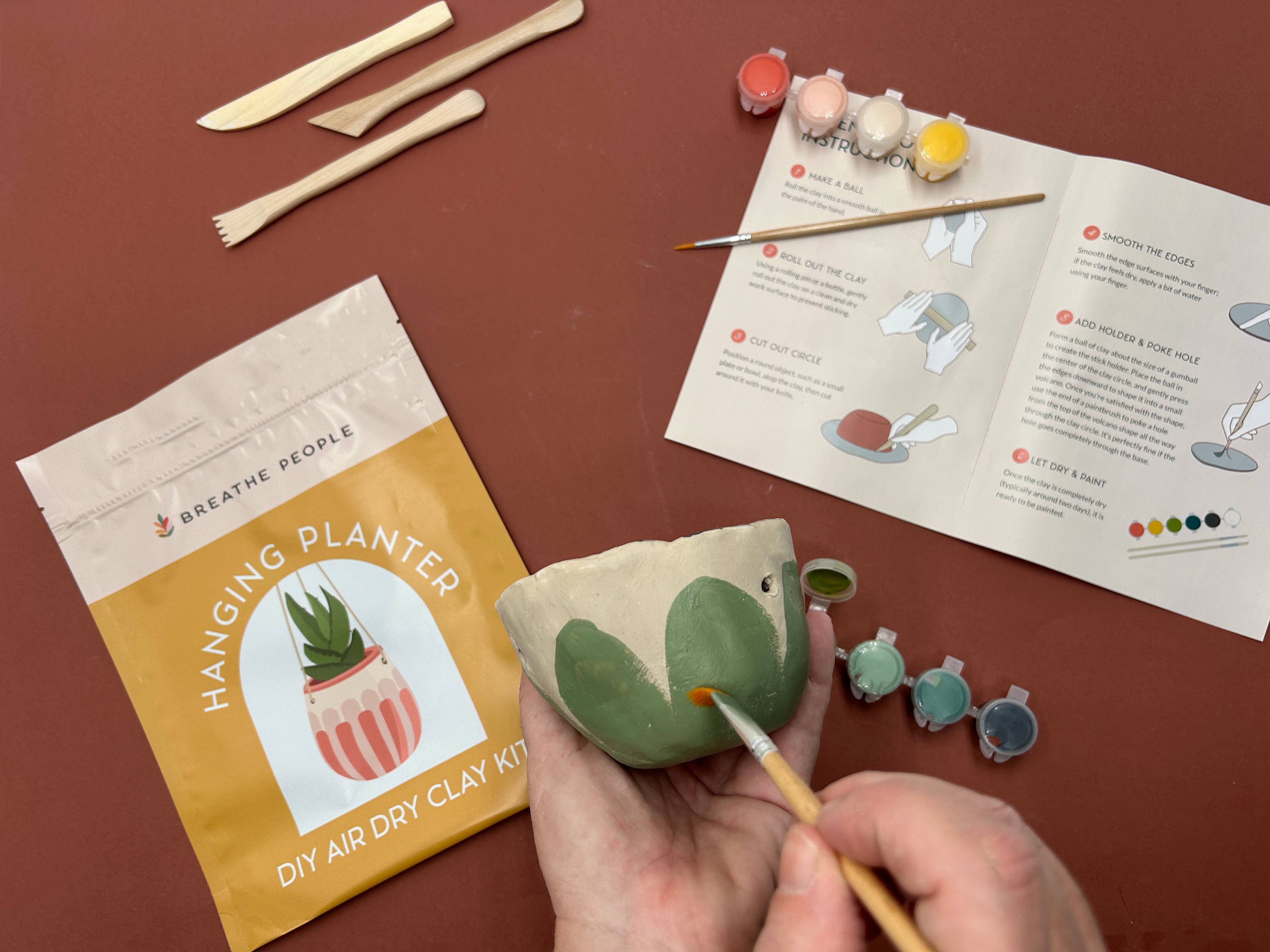Breathe People - Wholesale DIY Craft Kit - DIY Air Dry Clay Kit- Make Your Own Hanging Plant Pot6