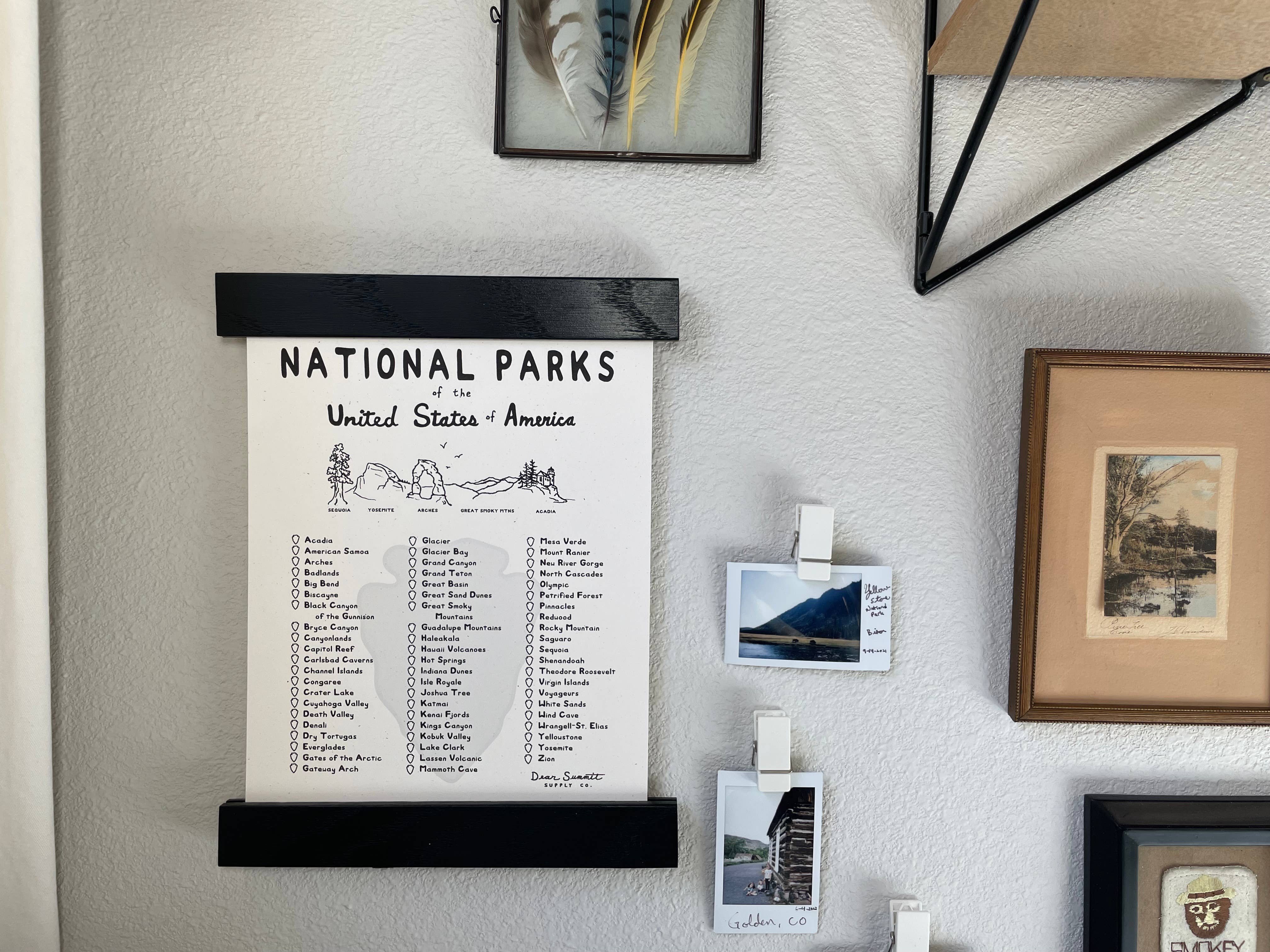 Dear Summit Supply Co - Wholesale Art Print - National Parks Checklist Print2