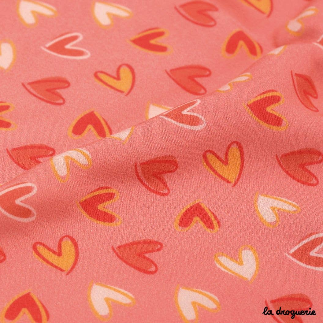 LA DROGUERIE - Wholesale Fabric - Meter fabric "Pretty Heart" Mango0