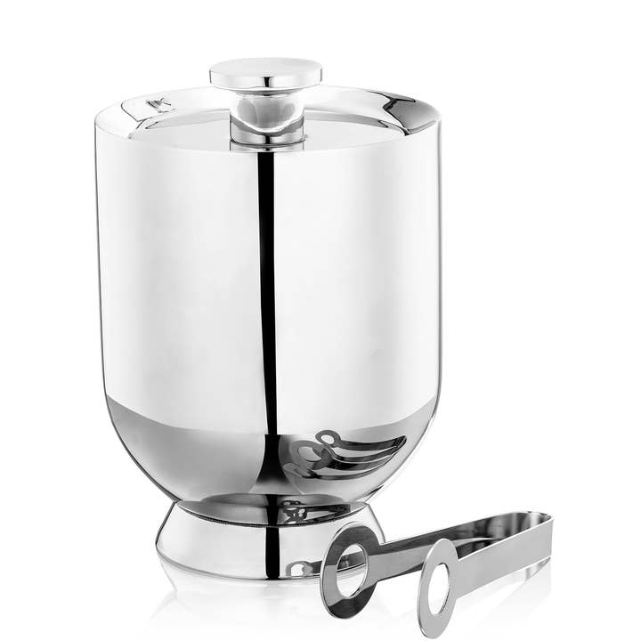 Trombone Ice Bucket and Tongs - Stainless Steel for wholesale by Nick Munro