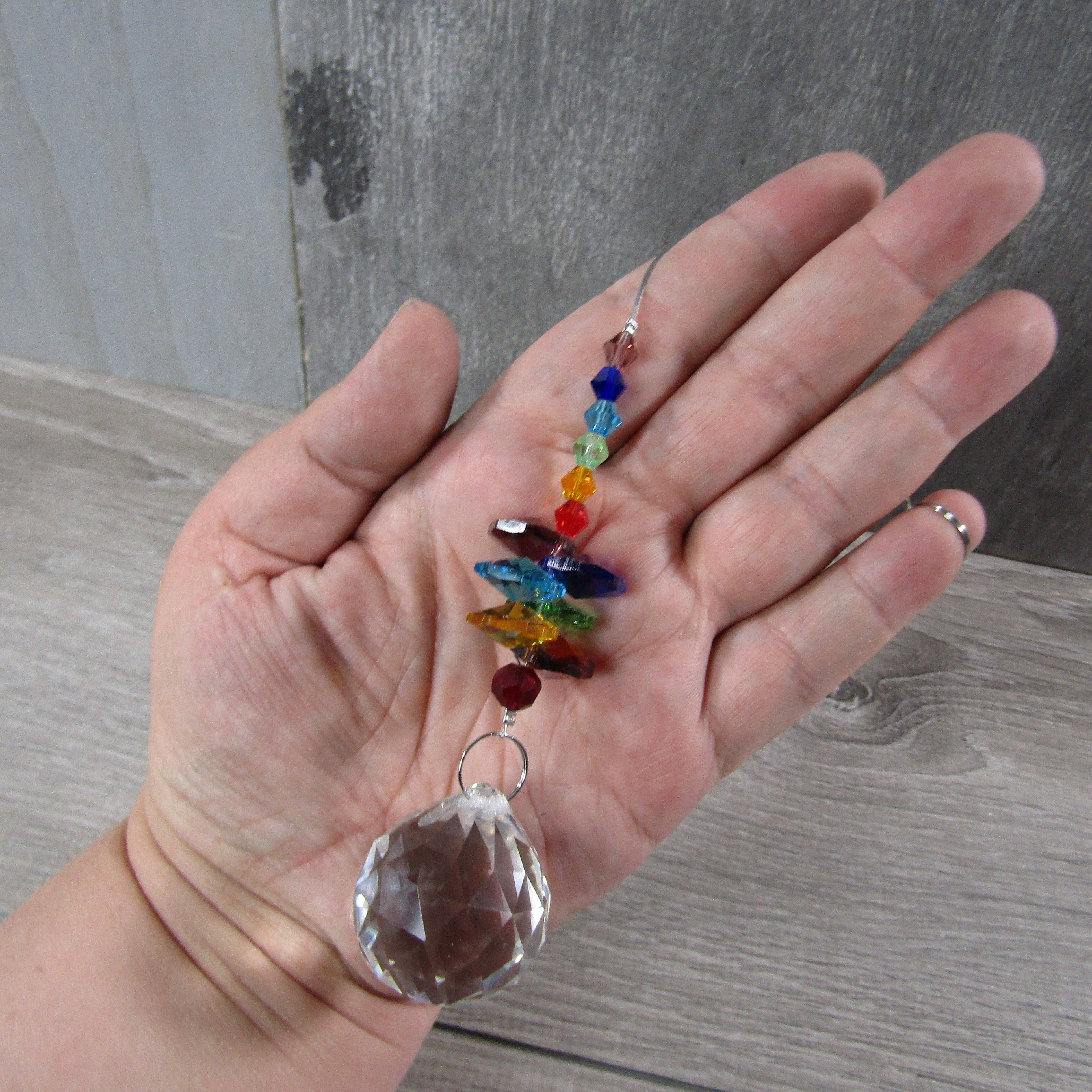 Keystone Crystals - Wholesale Suncatcher - Suncatchers Faceted Rainbow Beaded Hanging Prisms7