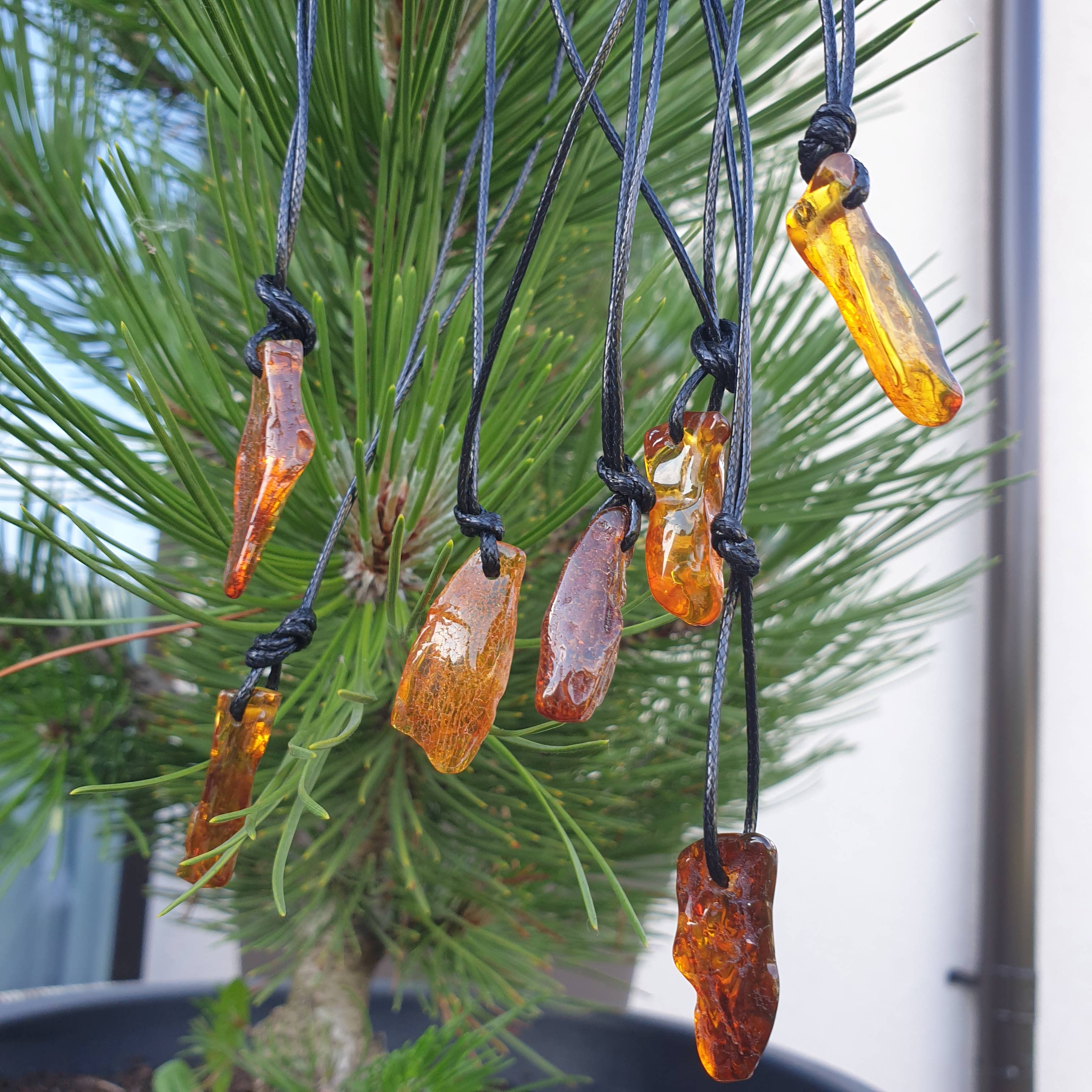 AmberLithuania - Wholesale Individual Charm/Pendant - Raw crystal pendants necklace charms Amber man's jewelery 5