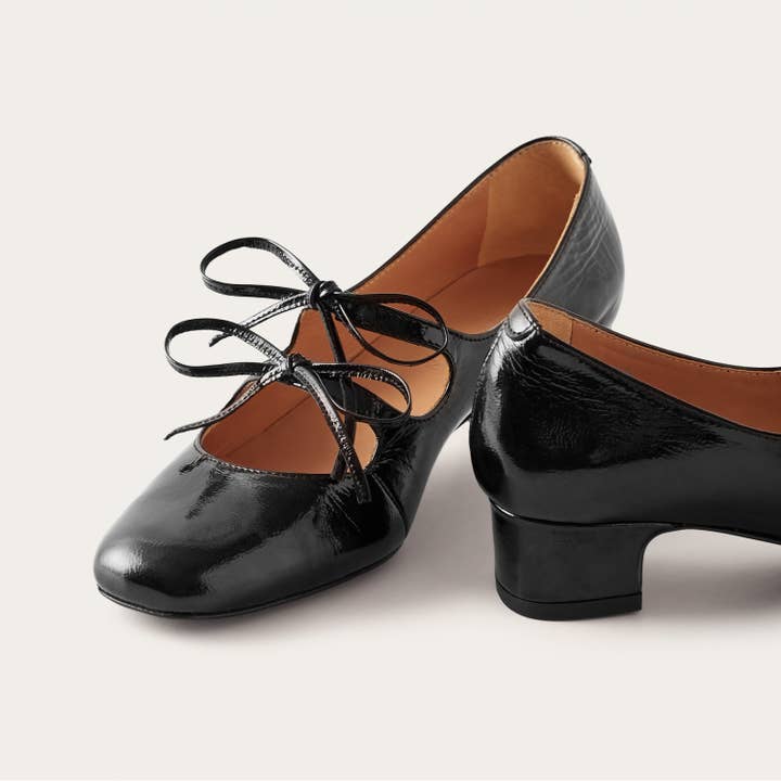 Greta Heels, glossy black for wholesale by Balagan Studio