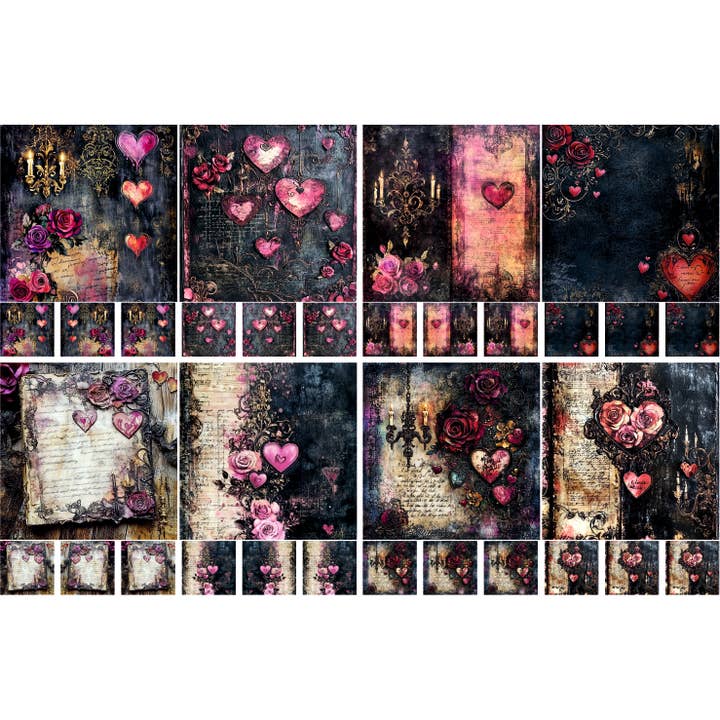 Gotische Harten Rijstpapier, 8 x 11,5 inch (A4) voor wholesale door Craft Kreatively