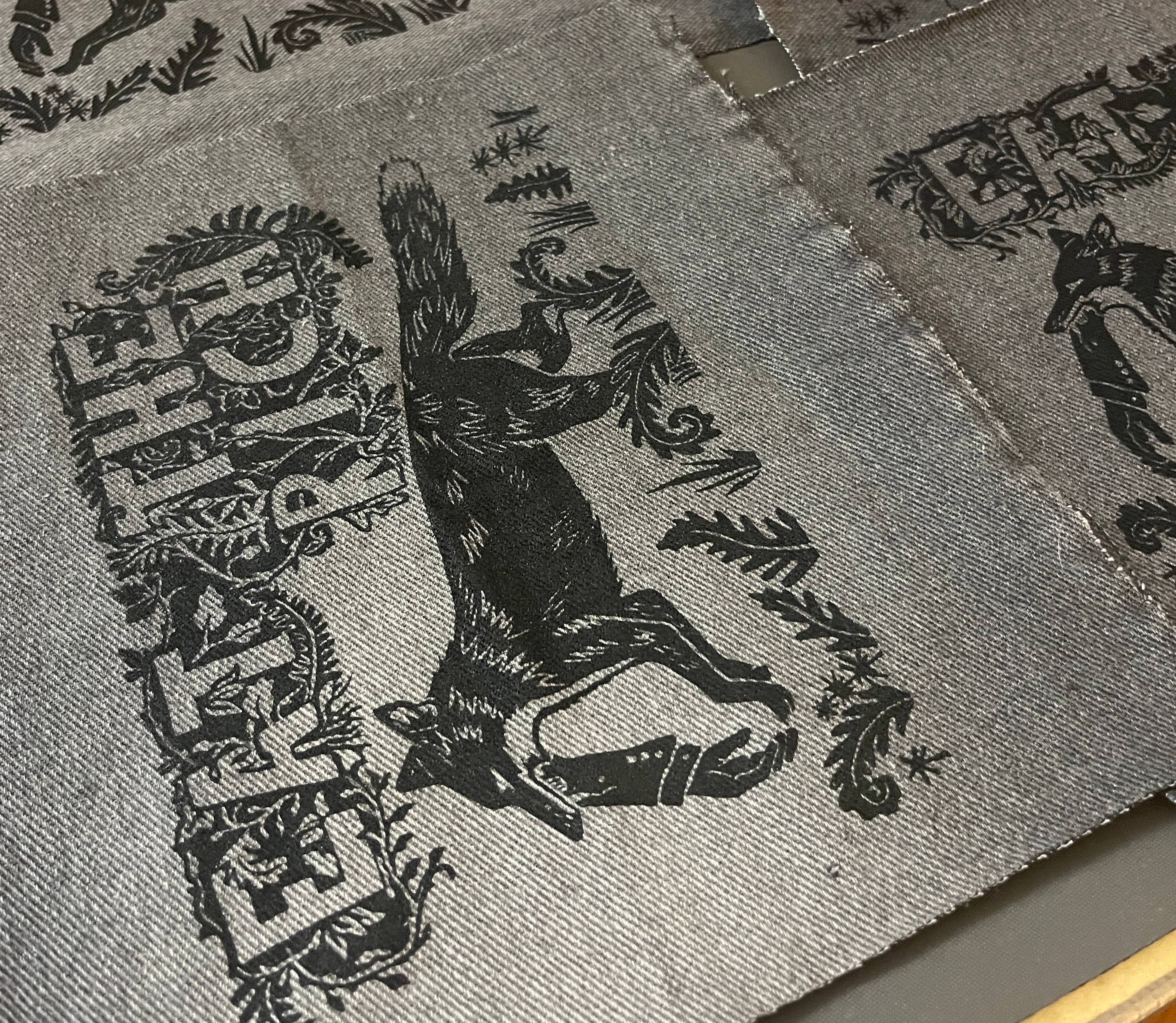 Critter Butts - Wholesale Patch - Eat The Rich Patch - Screen print on thrifted denim3