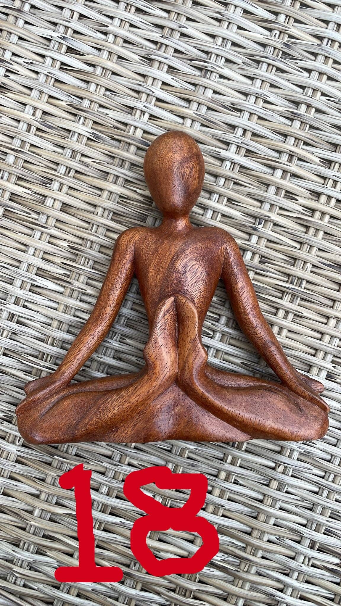 Ubud Glass - Wholesale Sculpture - Hand-Carved Wooden Yoga Poses Art - Serene and Spiritual Home Decor19