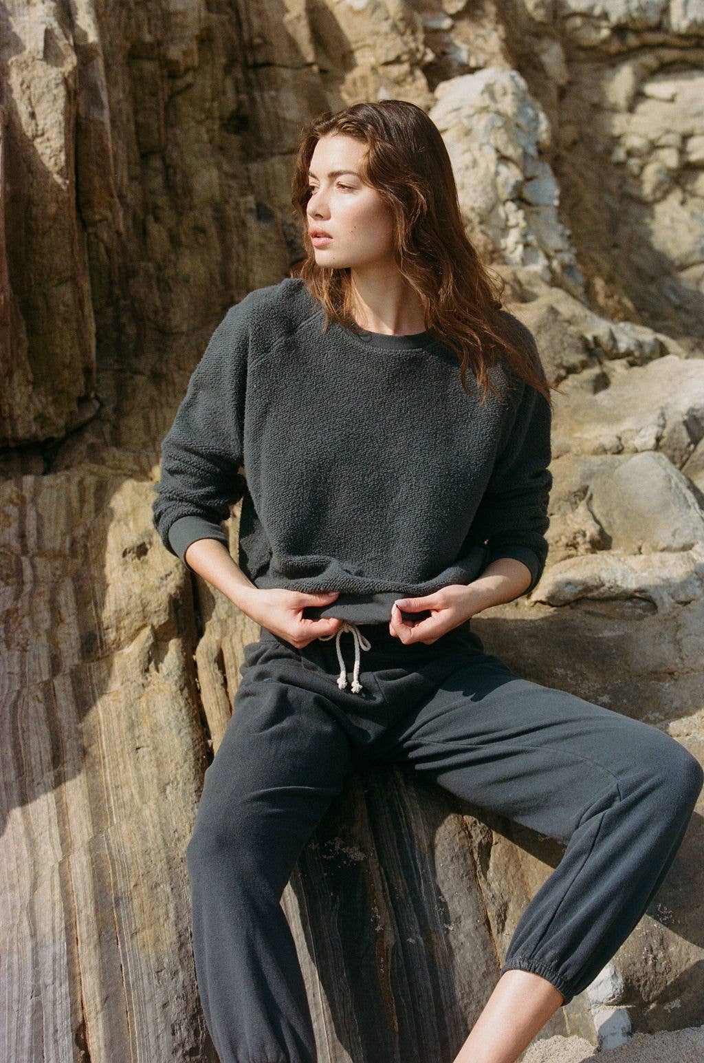 a.ren - Wholesale Sweatshirt - Women's - PK1008 | Knit Cotton Upside Down Garment Washed Pullover5