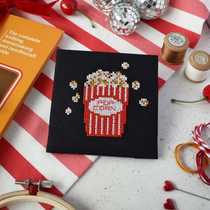 'Popcorn' Mini Cross Stitch Kit for wholesale by The Make Arcade