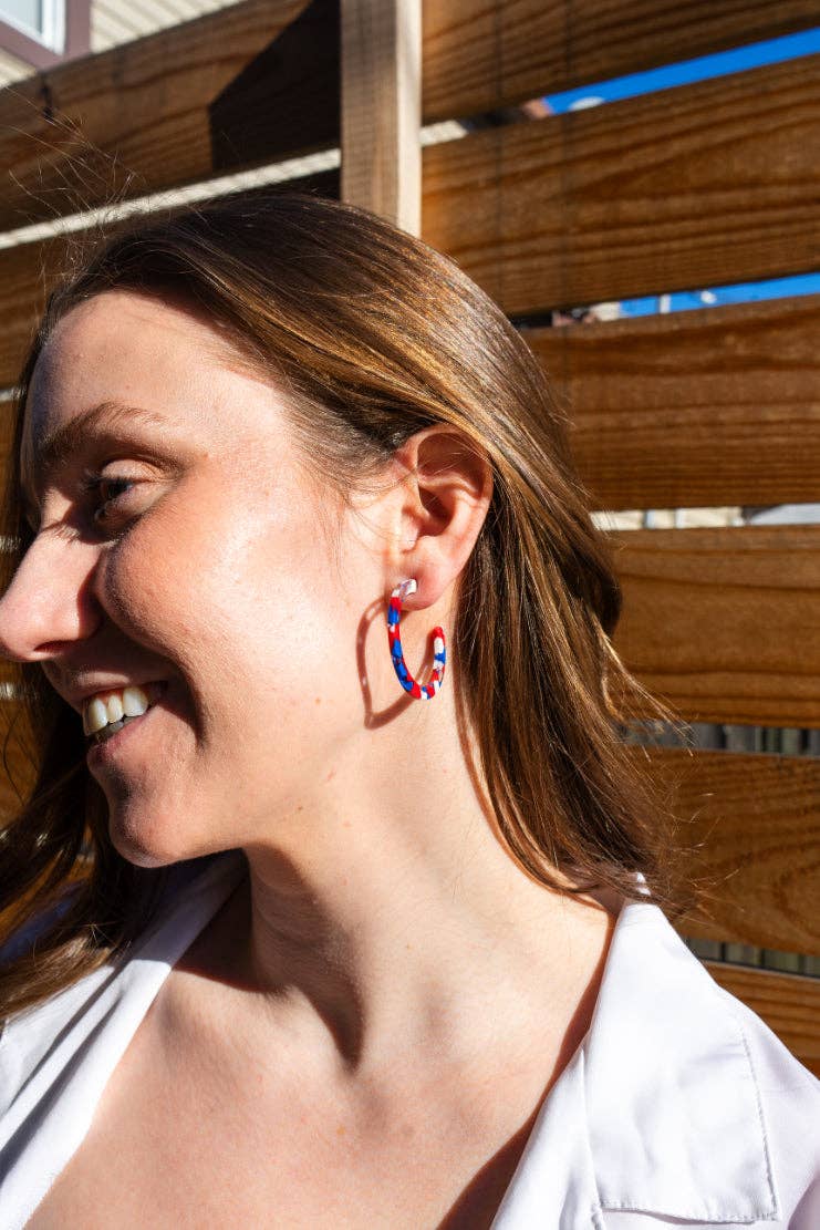 Spiffy & Splendid – Großhandel Hoops – Camy Hoops - Rot, Weiß & Blau // Schmuck, Ohrringe, 4. Juli5