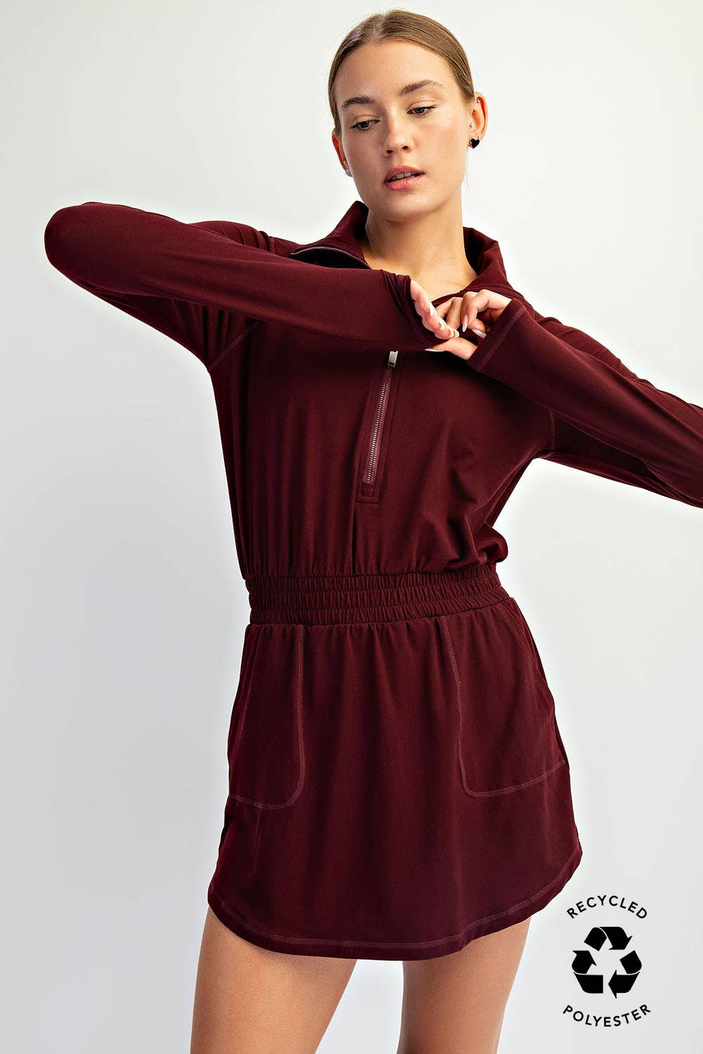 Rae Mode - Wholesale Athletic Skirt - Women's - BUTTER SOFT QUARTER ZIP ROMPERSKIRT1