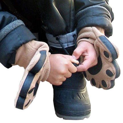 Manoplas de forro polar para niños color camello para venta al por mayor de BearHands and Buddies