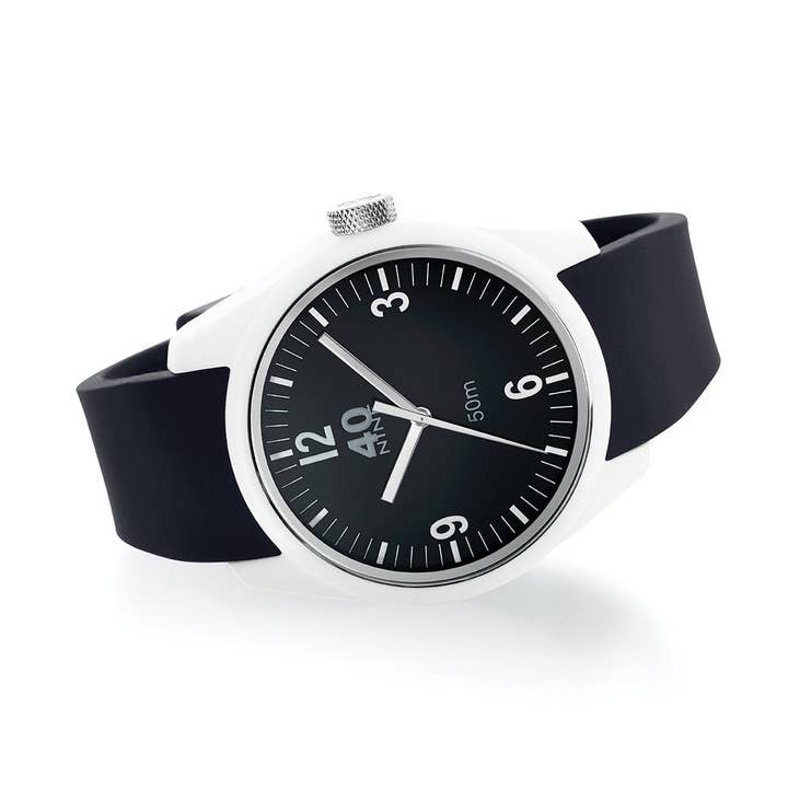 Basic 40N2.1M Mens 43mm Watch - Black Dial - White for wholesale by 40Nine