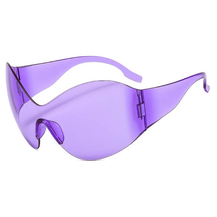 WoodWristCo - Wholesale Sunglasses - Women's - Y2K Future Technology Sense Frame Siamese PC Sunglasses4