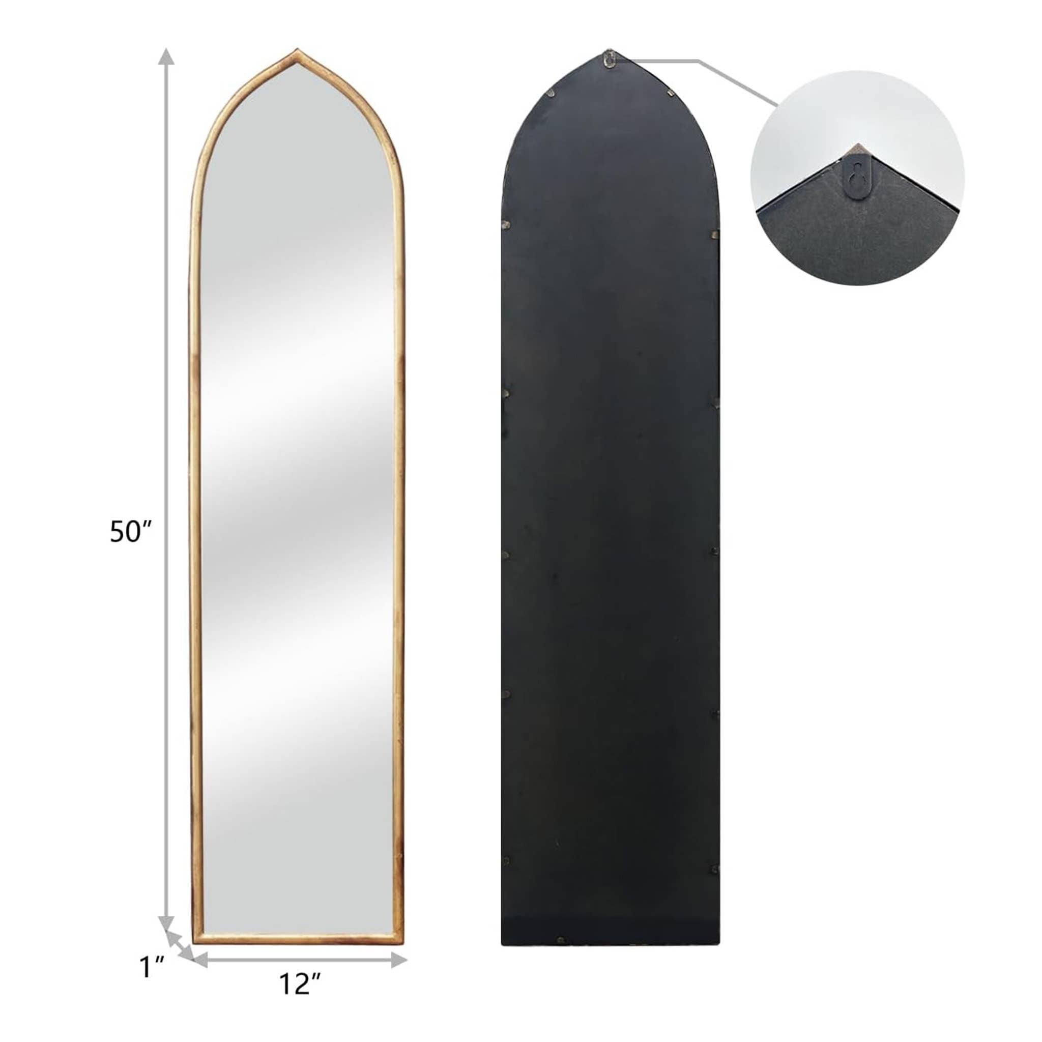 Paris Loft Inc - Vente Miroir mural - Miroir sur Pied Mural Grande Taille avec Cadre en Métal6