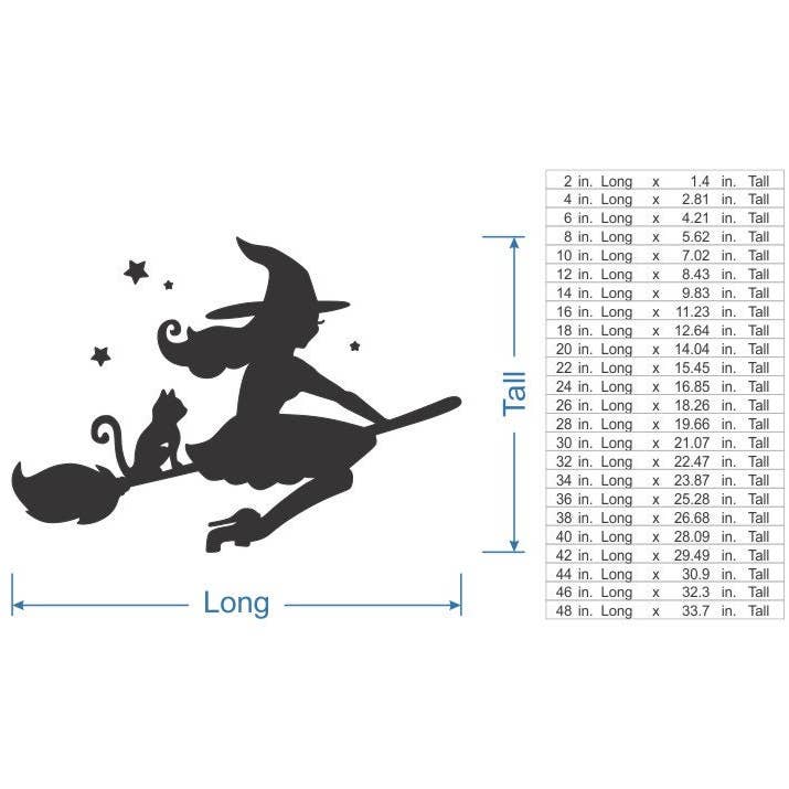 Jess and Jessica – wholesale Utskärningar – Trä Halloween Decor - Häxa På Kvast - Cutout, Heminredning