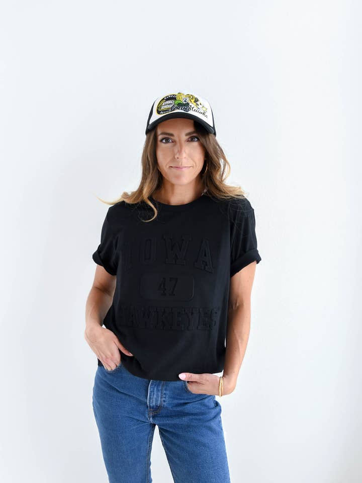 Iowa Vintage 81 Embossed Comfort Tee for wholesale by Gameday Social Apparel Co.®