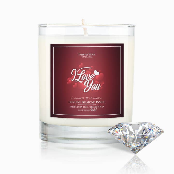 I Love You diamanten kaars voor wholesale door ForeverWick Candle Co
