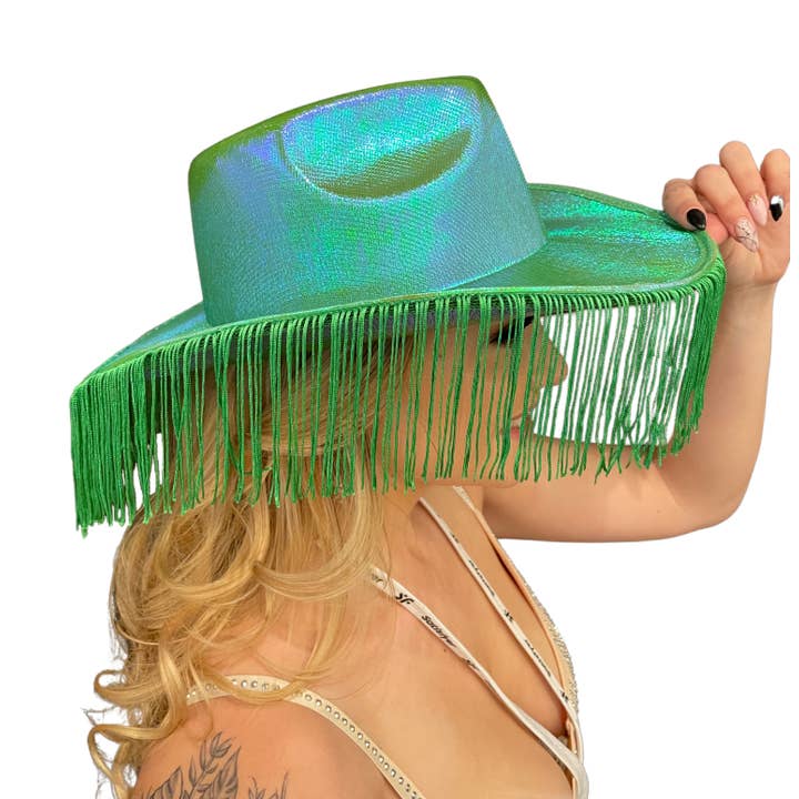 Western Fashion - Vendita all'ingrosso Cappello da cowboy - Donna - Cappello da cowboy metallizzato con frange4