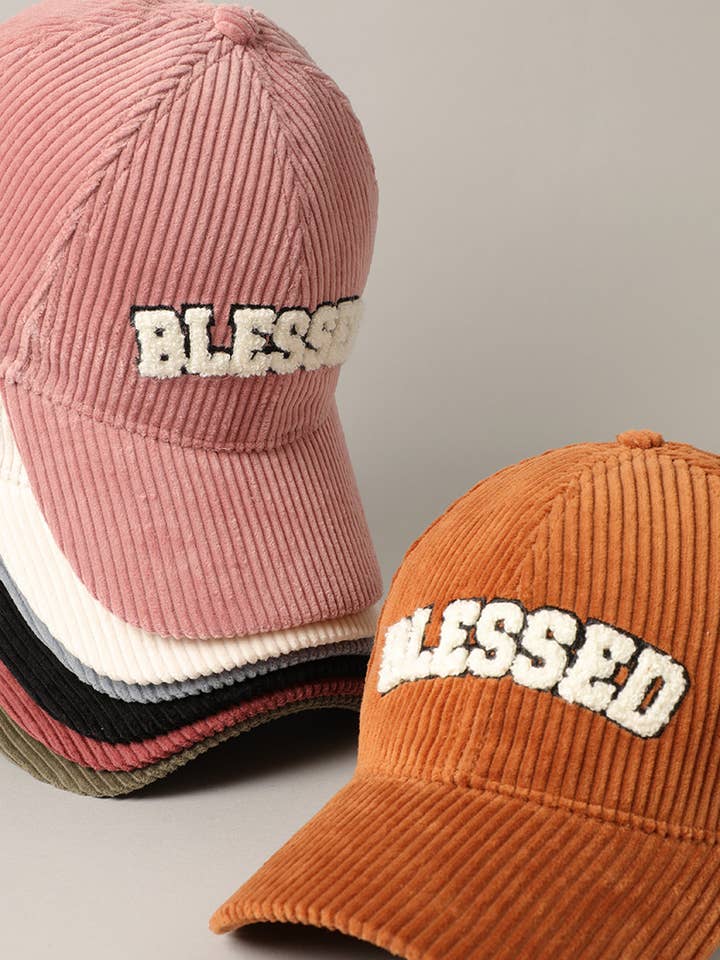 BLESSED 3D Embroidered Corduroy Baseball Cap and other Purchase Wholesale grateful. Free Returns & Net 60 Terms on Faire trending on Faire.
