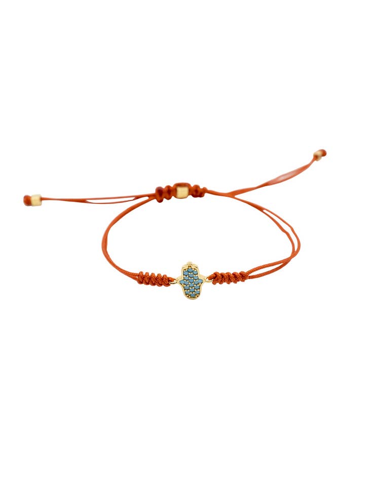 Hand of Fatima Braided Bracelet, Red String Woven Bracelet for wholesale by Atelier Petites Pierres