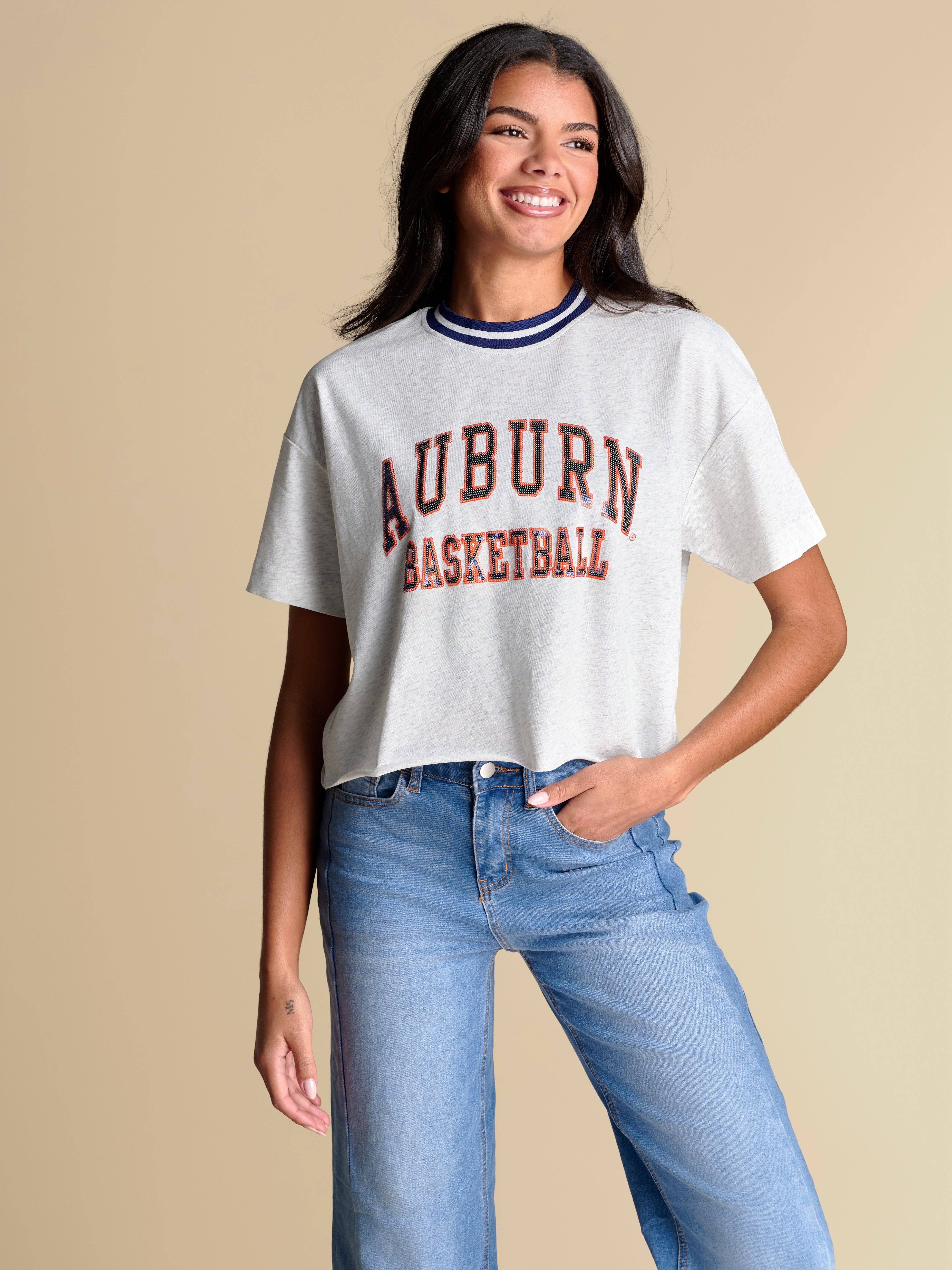 Stewart Simmons - Wholesale T-shirt – women's - The Tip Off Sequin Tee | Auburn