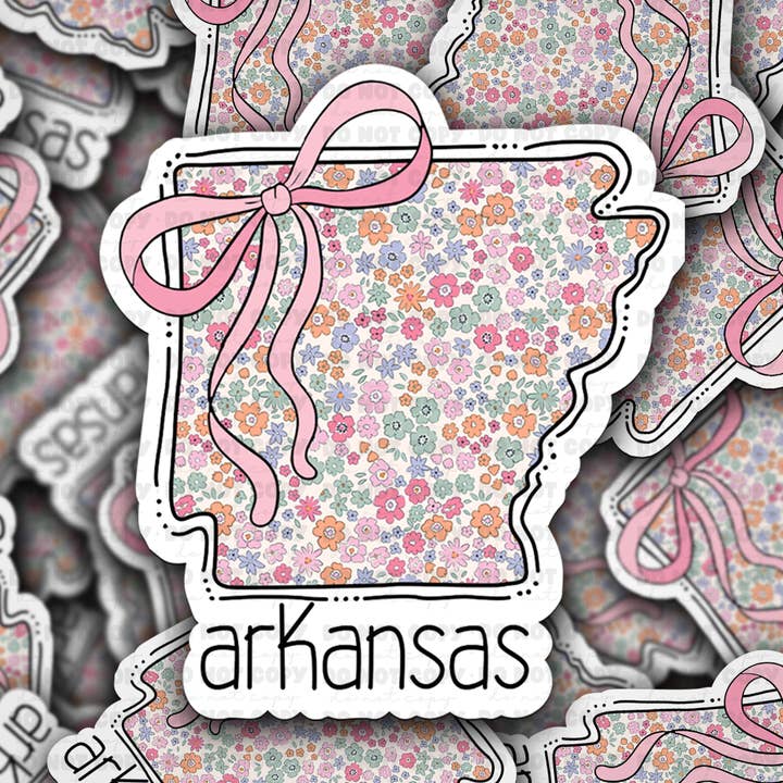 DC 1680- Arkansas floral Die Cut Sticker for wholesale by It's Transfer Time