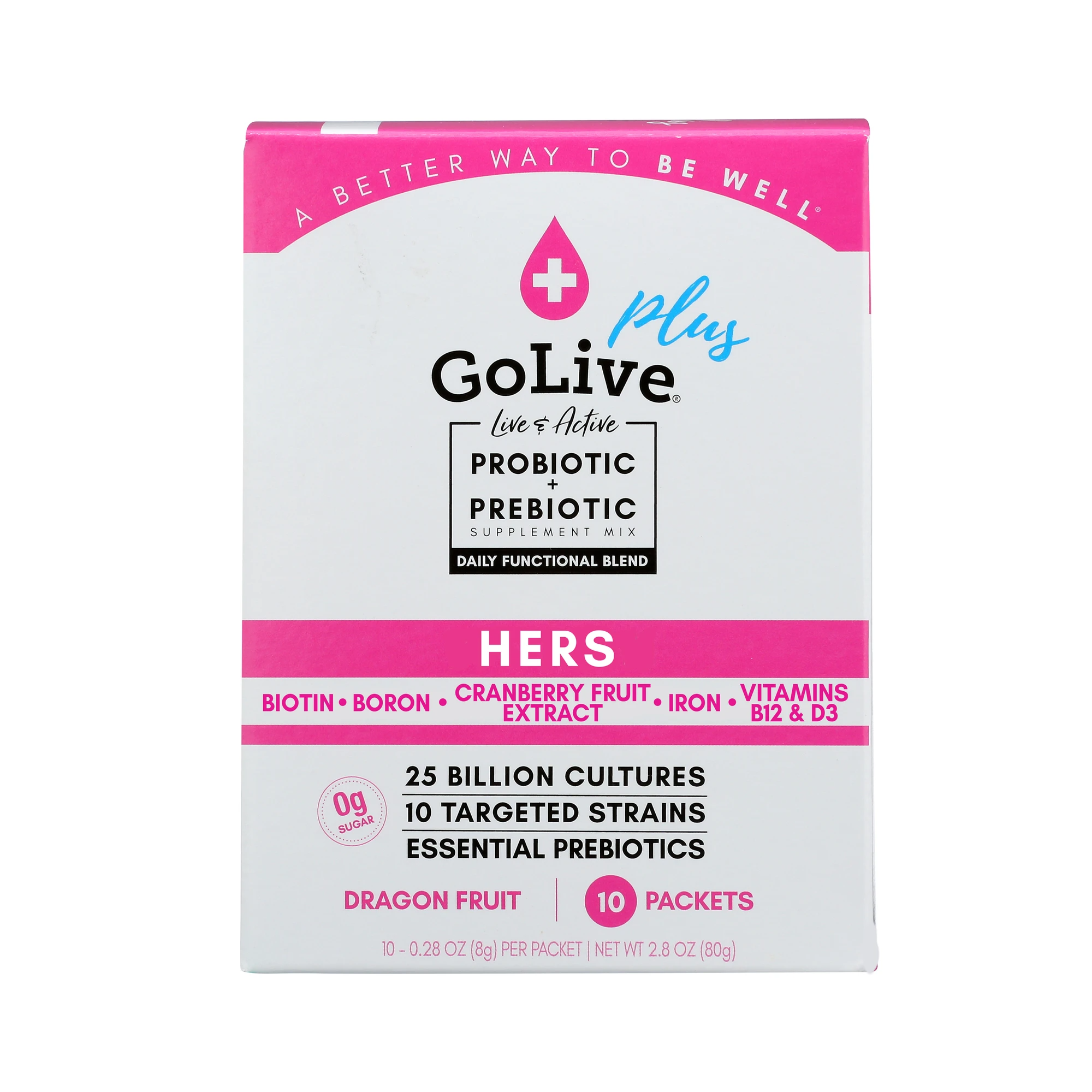 GoLive & Lively Wellness - Venta al por mayor Suplementos/vitaminas para beber - Hers for Women Synbiótico (probióticos+prebiótico) 10-Ct1