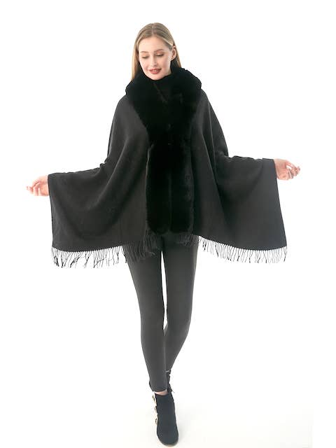Pretty Persuasions - Wholesale Cape - Women's - CP22111 Symphony Cape w/Faux Fur Trim