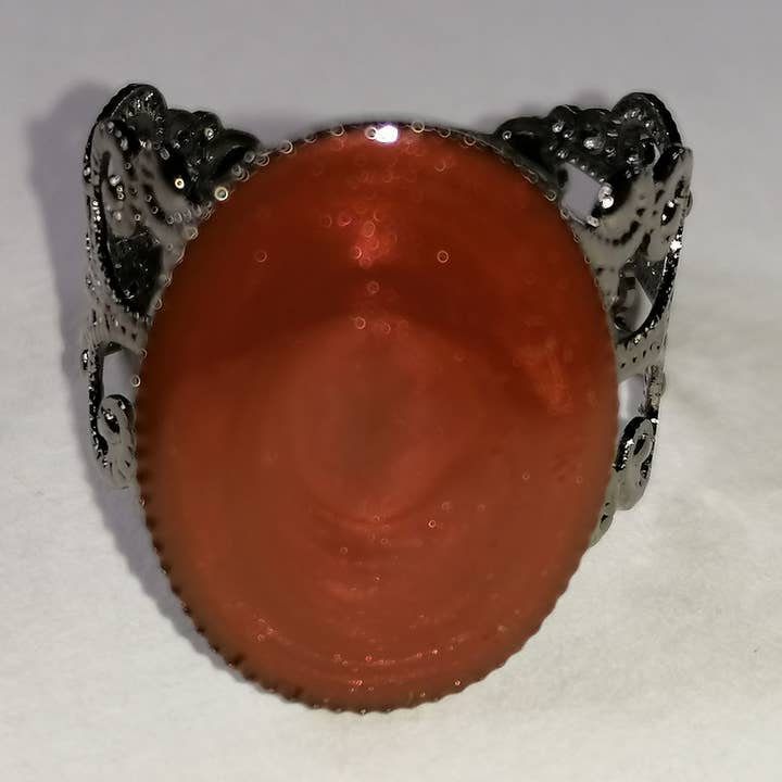 Anillo gótico ovalado burdeos ajustable para venta al por mayor de Blue Moon Bijoux