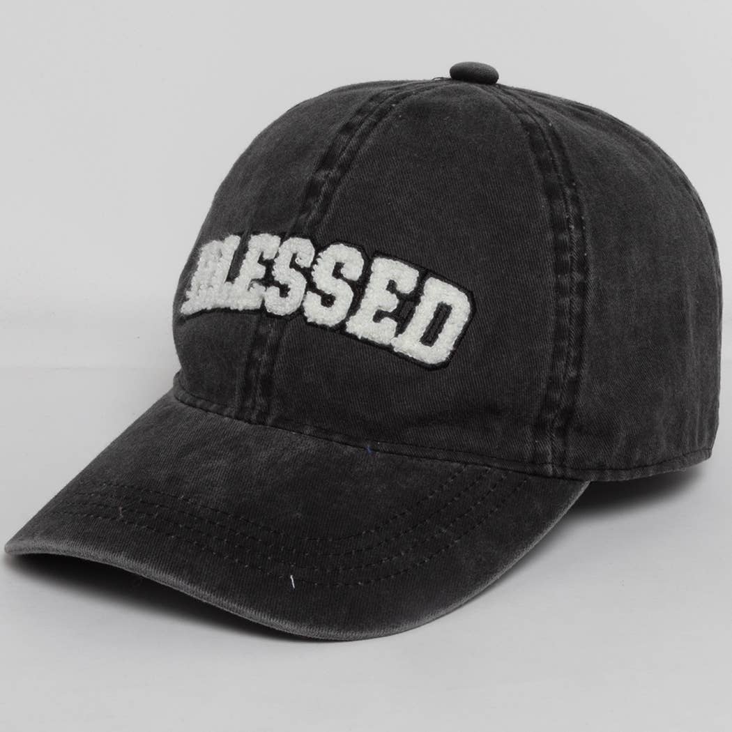 Fashion City - Wholesale Baseball Cap - Women's - 3D BLESSED Embroidered Patch Cotton Baseball Cap0